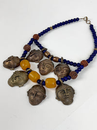 Vintage African Mask Necklace
