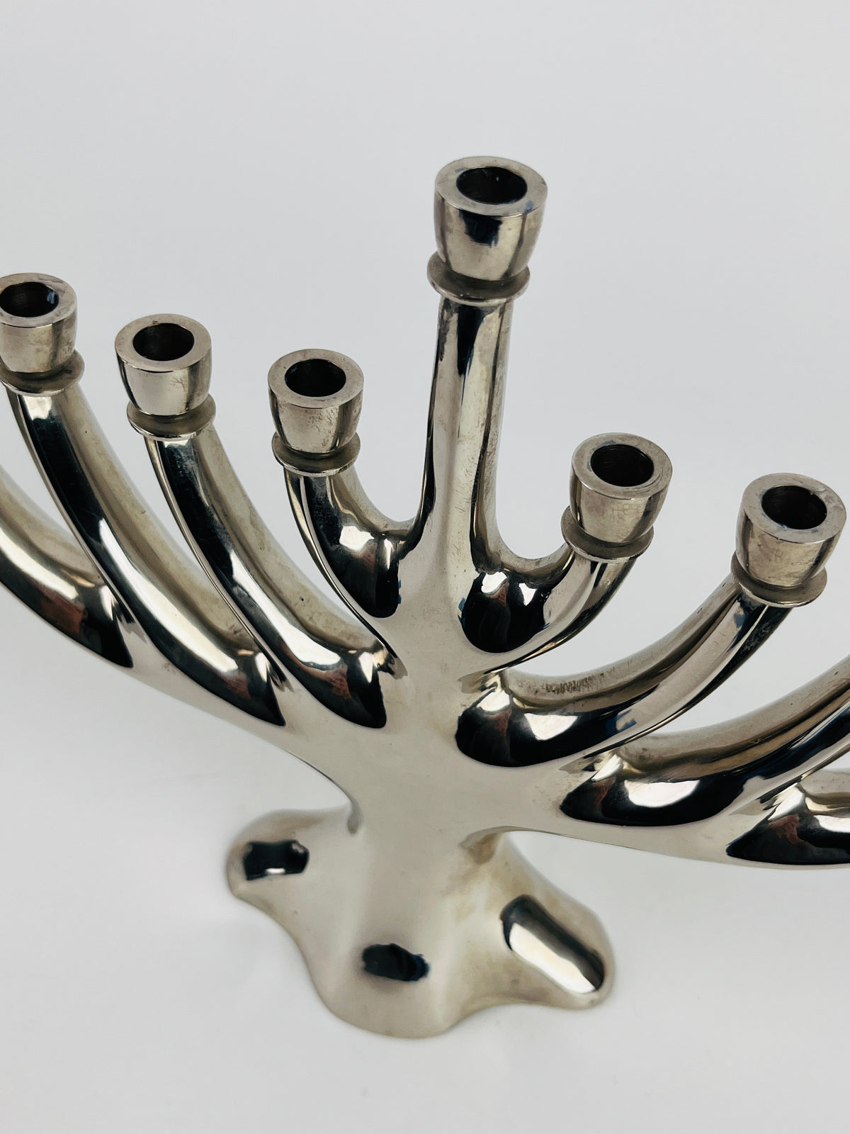 Modernist Chrome Menorah