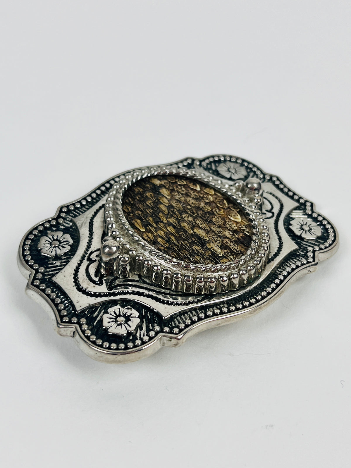 Vintage Snakeskin Belt Buckle