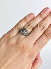 Modernist Sterling Textured Dome Ring