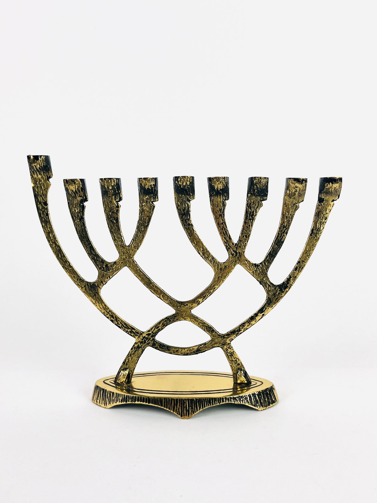 Textured Brass Menorah