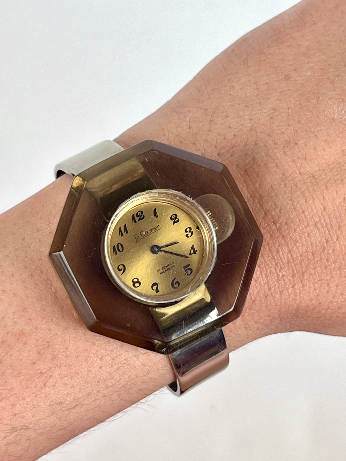 Vintage 1970s Smoked Lucite Watch
