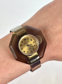Vintage 1970s Smoked Lucite Watch