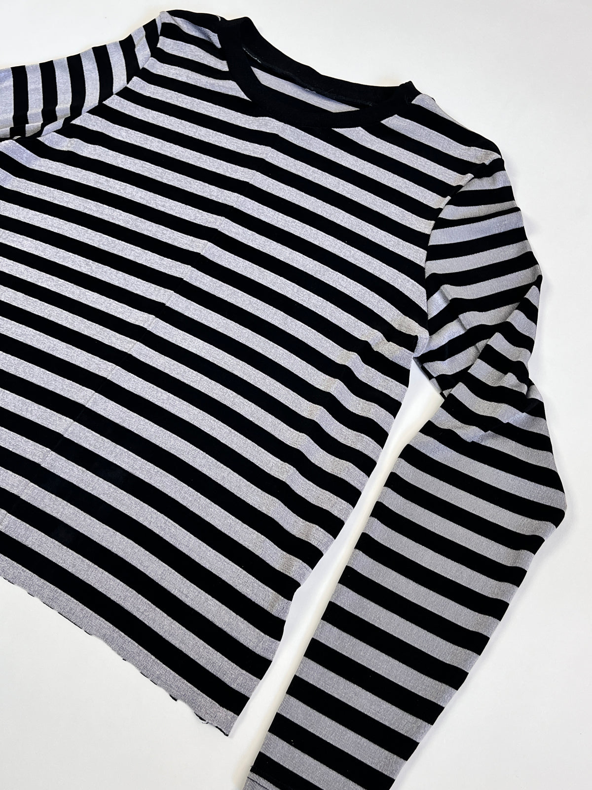 Vintage Black and Silver Striped Top