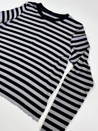 Vintage Black and Silver Striped Top