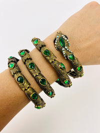 Coiled Rhinestone Snake Bracelet