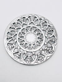 Vintage Silverplate & Glass Trivet