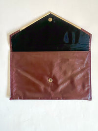 Vintage Brown Leather Clutch