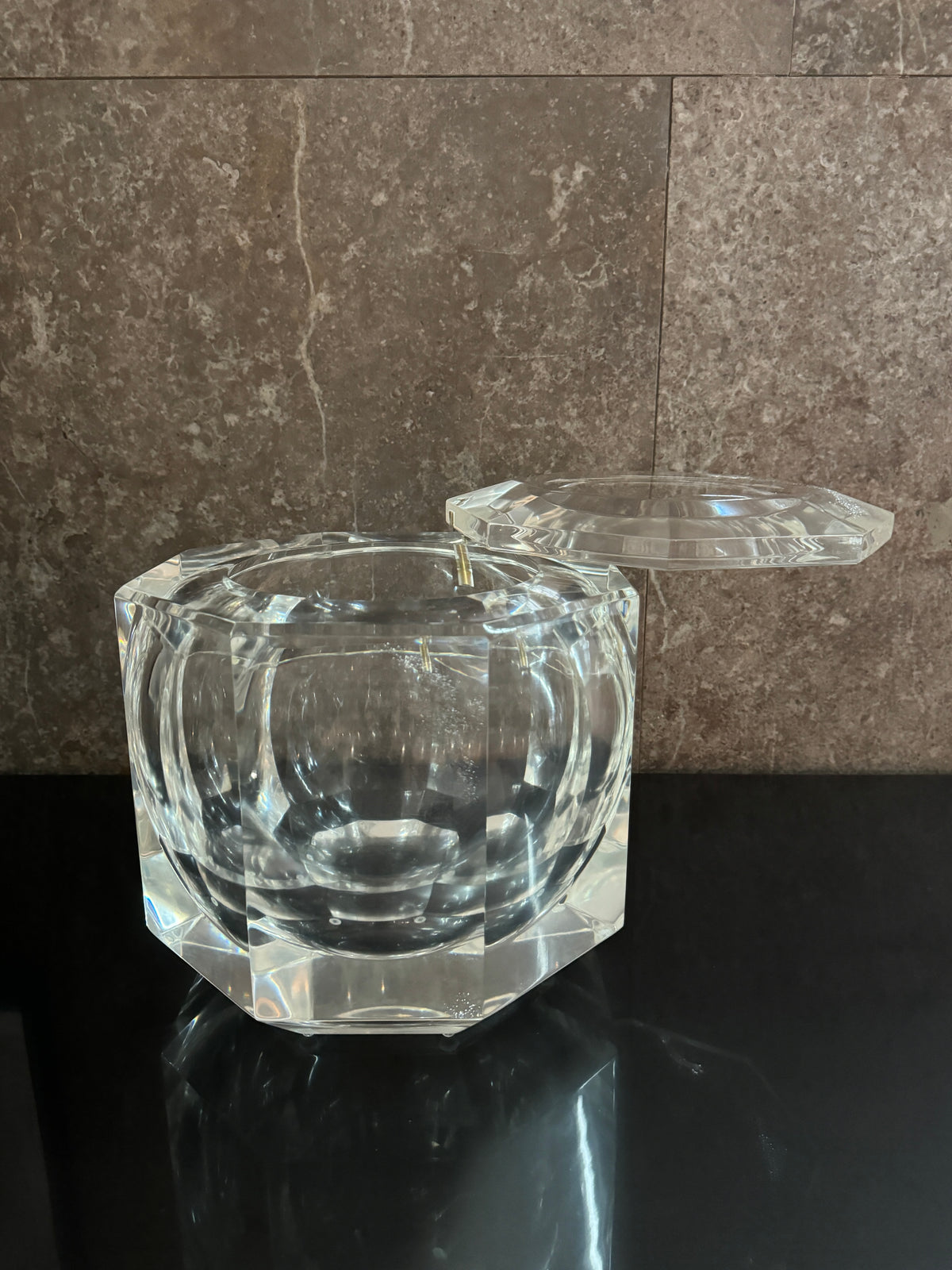 1970s Vintage Alessandro Albrizzi Lucite Ice Bucket