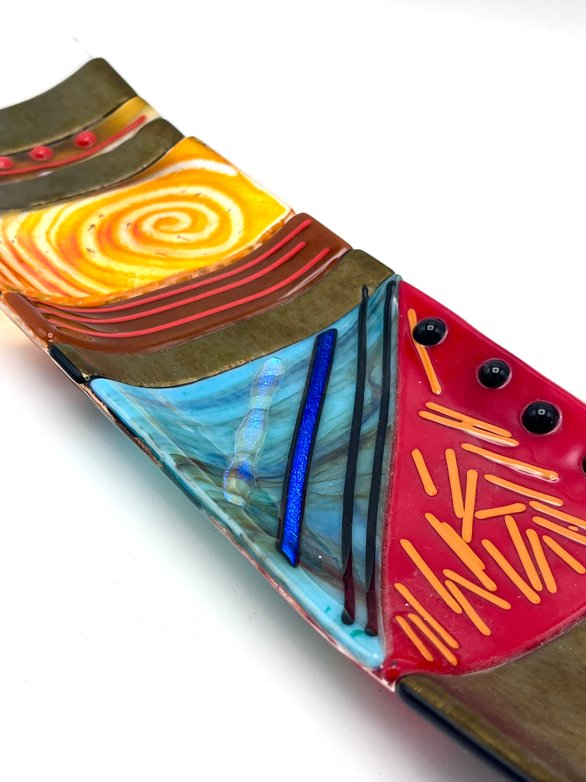 Vintage Handmade Fused Glass Tray