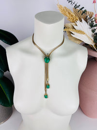 Vintage Adjustable Costume Jade Necklace