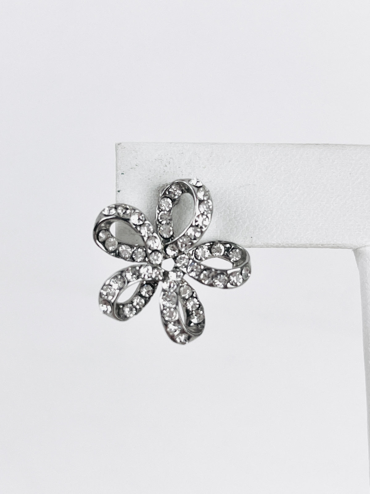 Vintage Rhinestone Flower Earrings