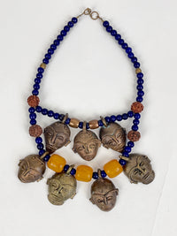 Vintage African Mask Necklace