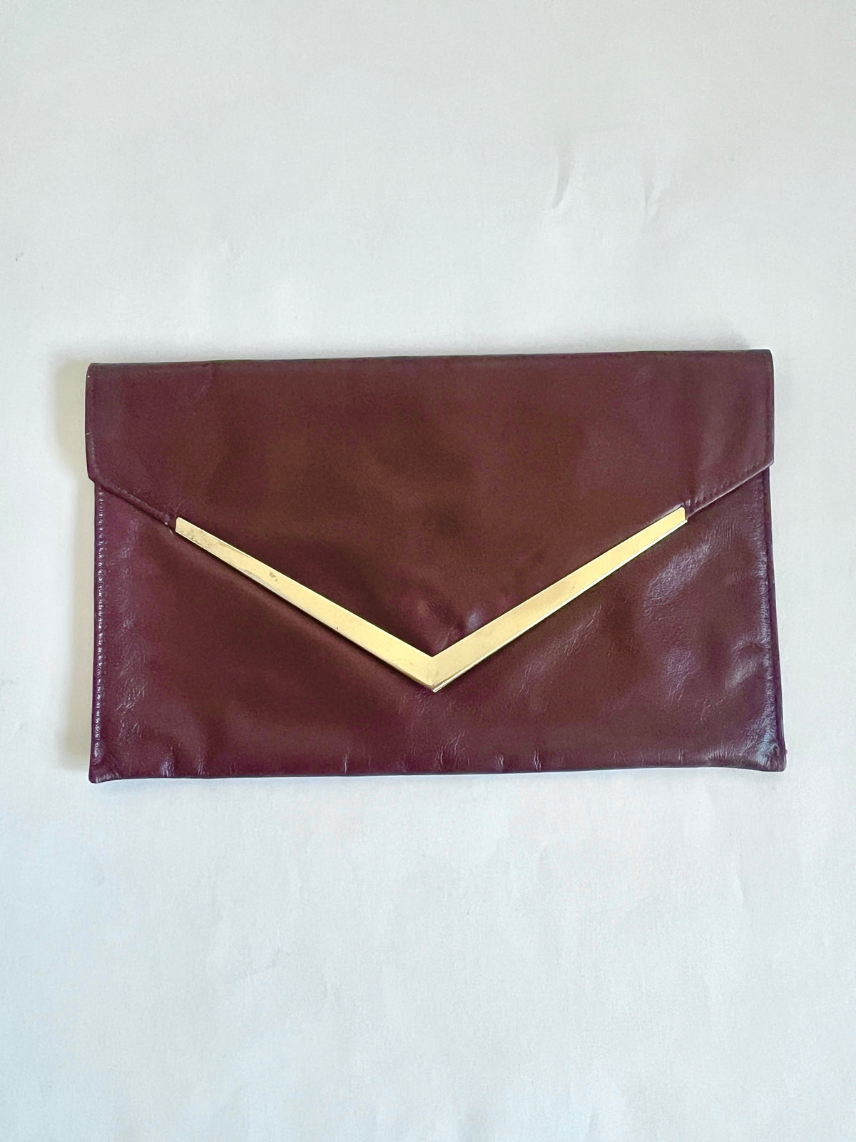 Vintage Brown Leather Clutch