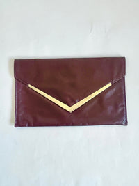 Vintage Brown Leather Clutch