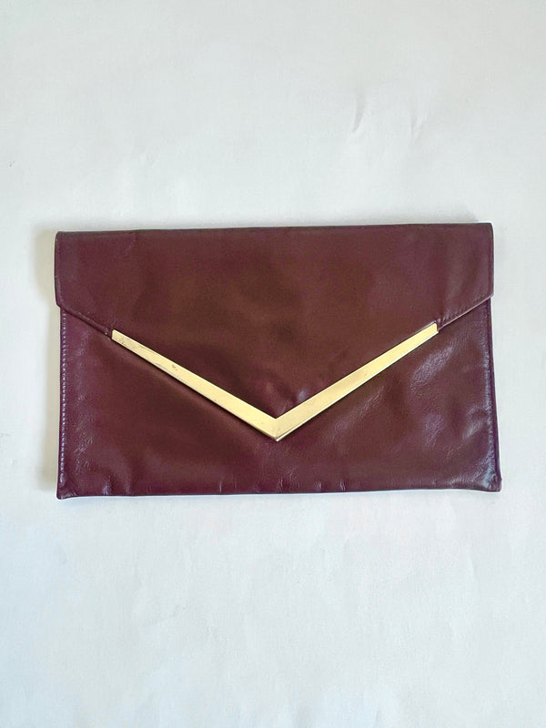 Vintage Brown Leather Clutch