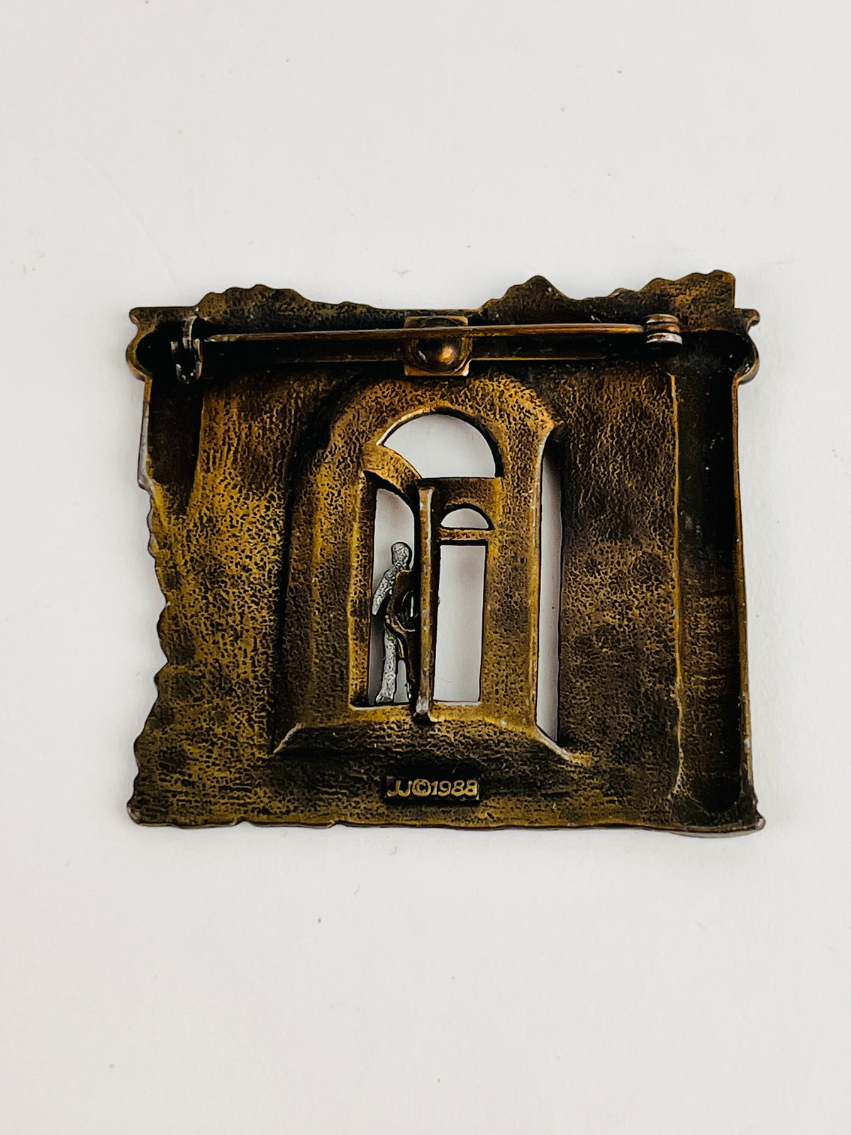 Postmodern Brass Brooch