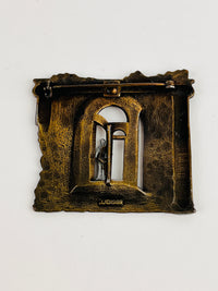 Postmodern Brass Brooch