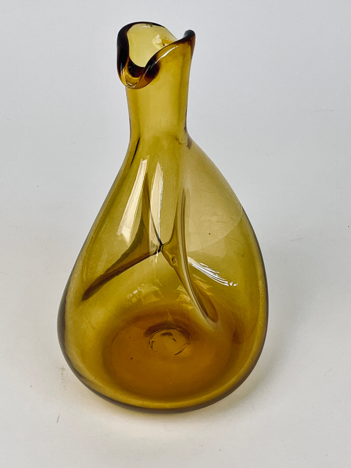 Vintage Amber Blown Glass Pitcher