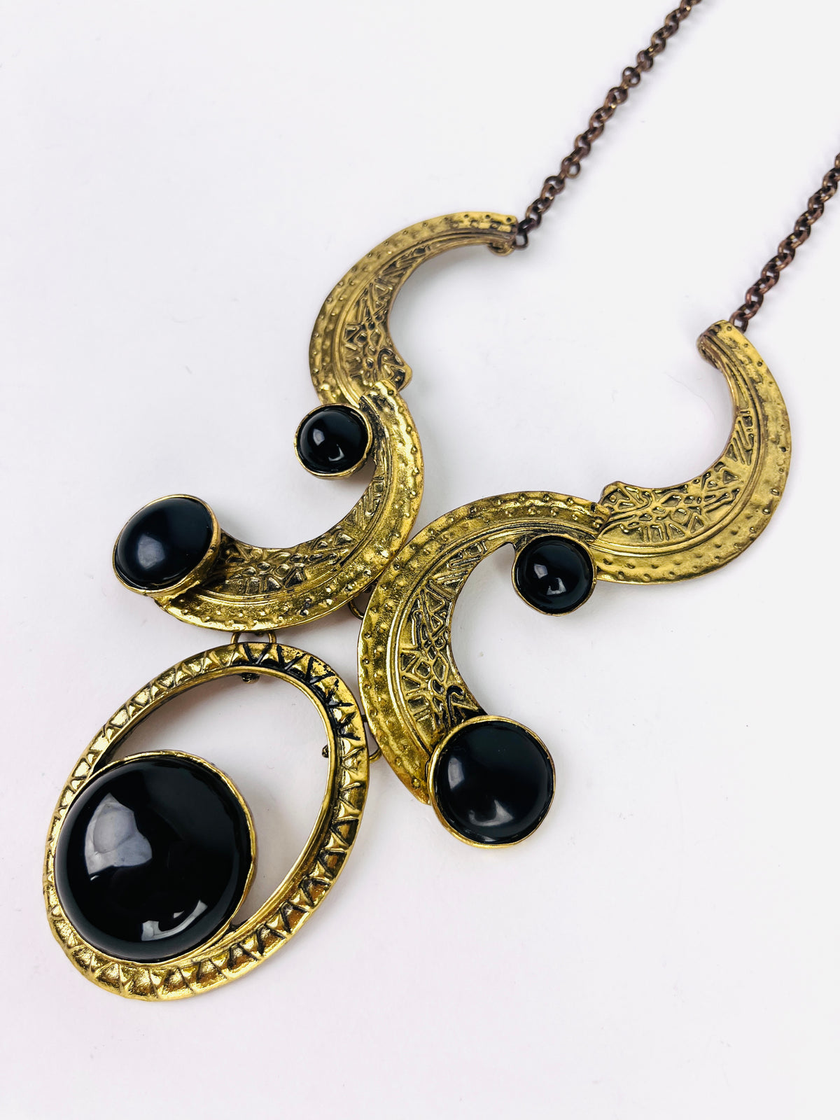 Aged Brass Statement Necklace