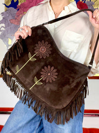 Vintage Italian Leather Fringe Bag