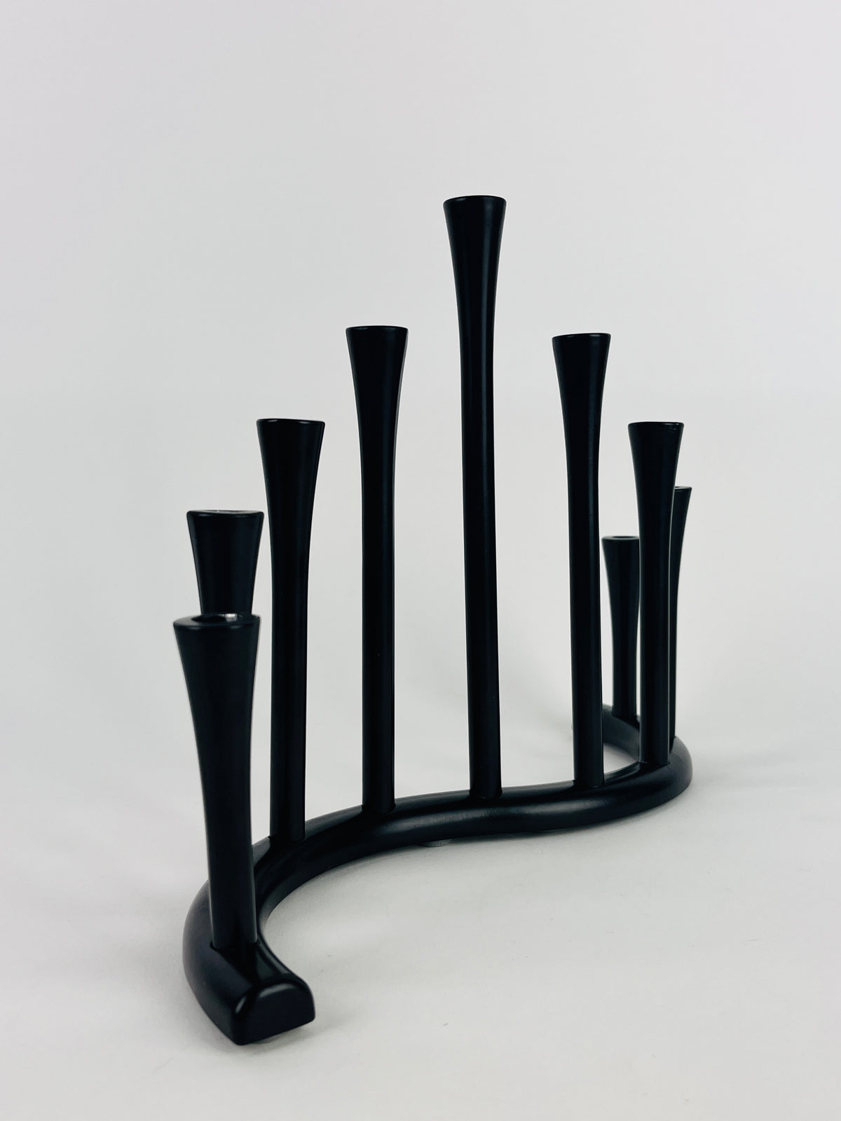Wavy Black Metal Menorah