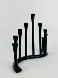 Wavy Black Metal Menorah