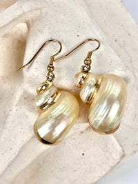 Vintage Gold-Plated Shell Earrings