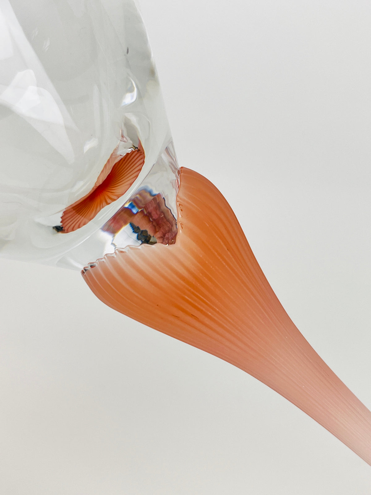 Vintage Pink-Stemmed Wine Glasses - 6pc