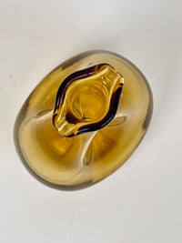 Vintage Amber Blown Glass Pitcher