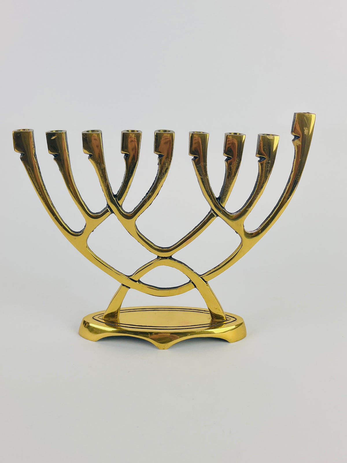 Textured Brass Menorah