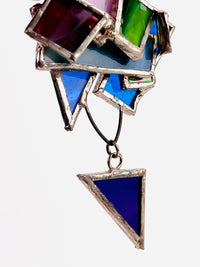 Vintage Stained Glass Brooch
