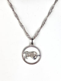 Vintage Sterling Silver Taurus Necklace