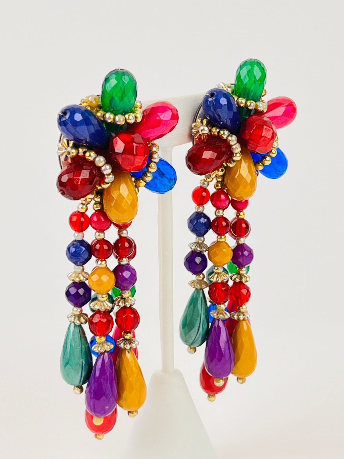 Vintage Beaded Statement Earrings