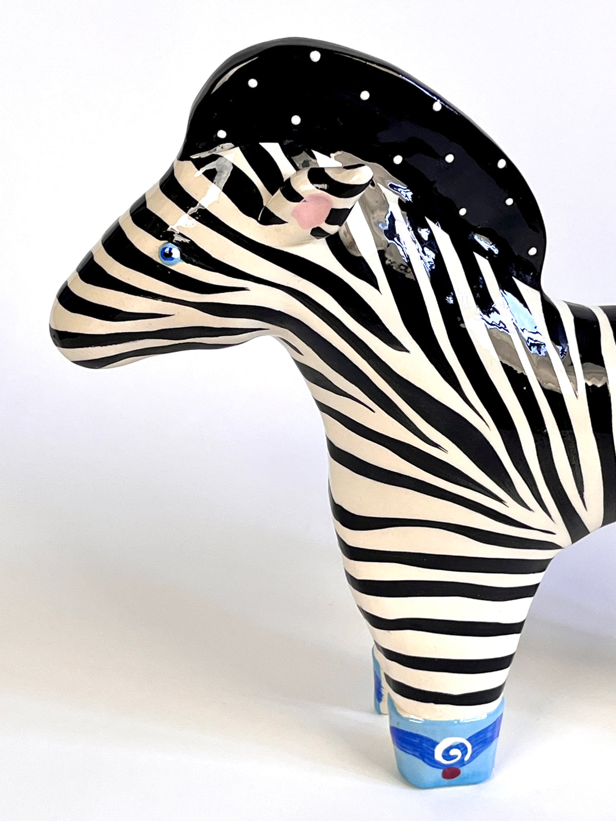 Vintage Postmodern Zebra Sculpture