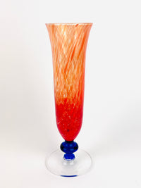 Vintage Mouth-Blown, Murano-Style Champagne Flutes