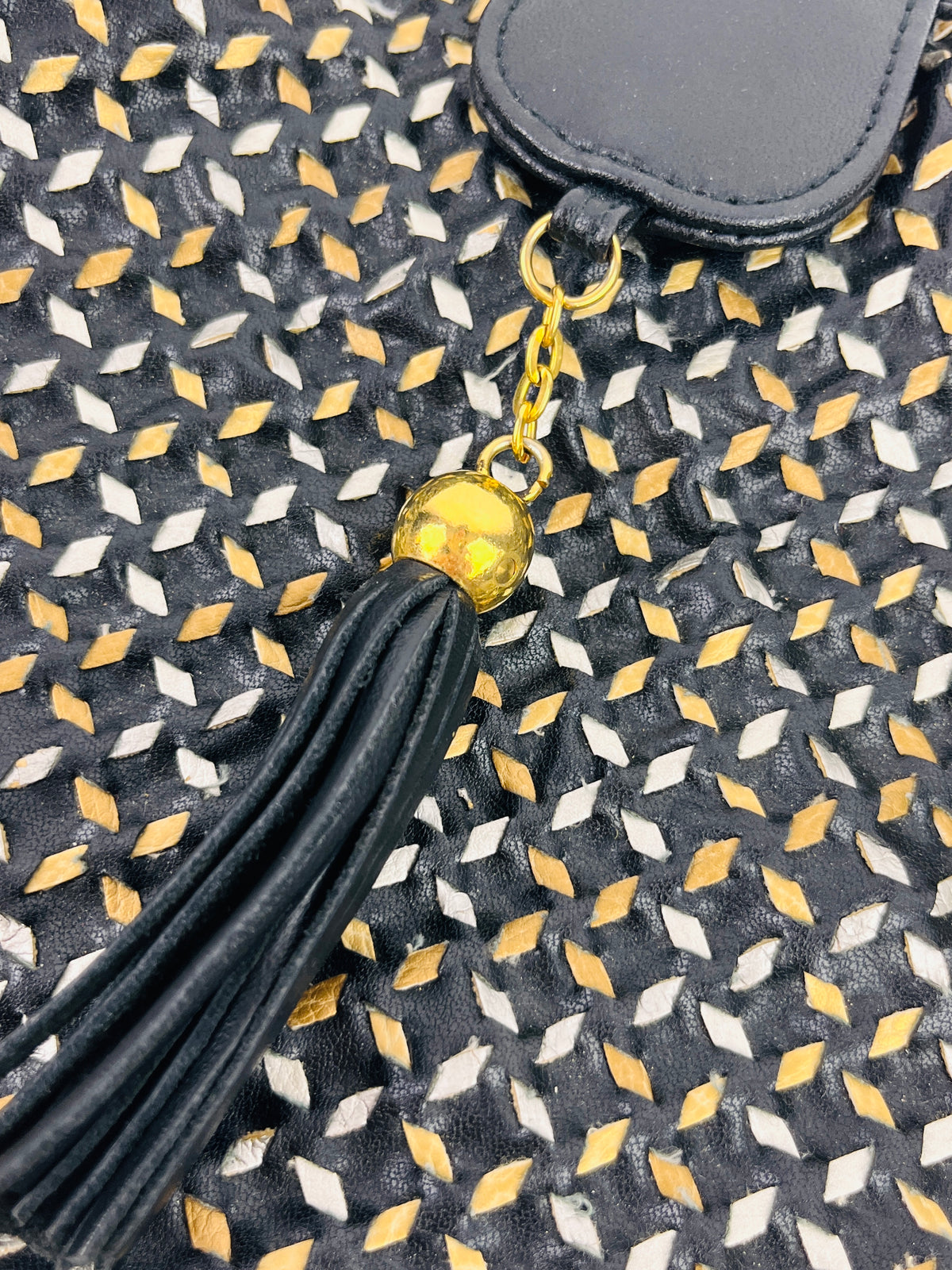 Vintage Silver, Gold & Black Bag