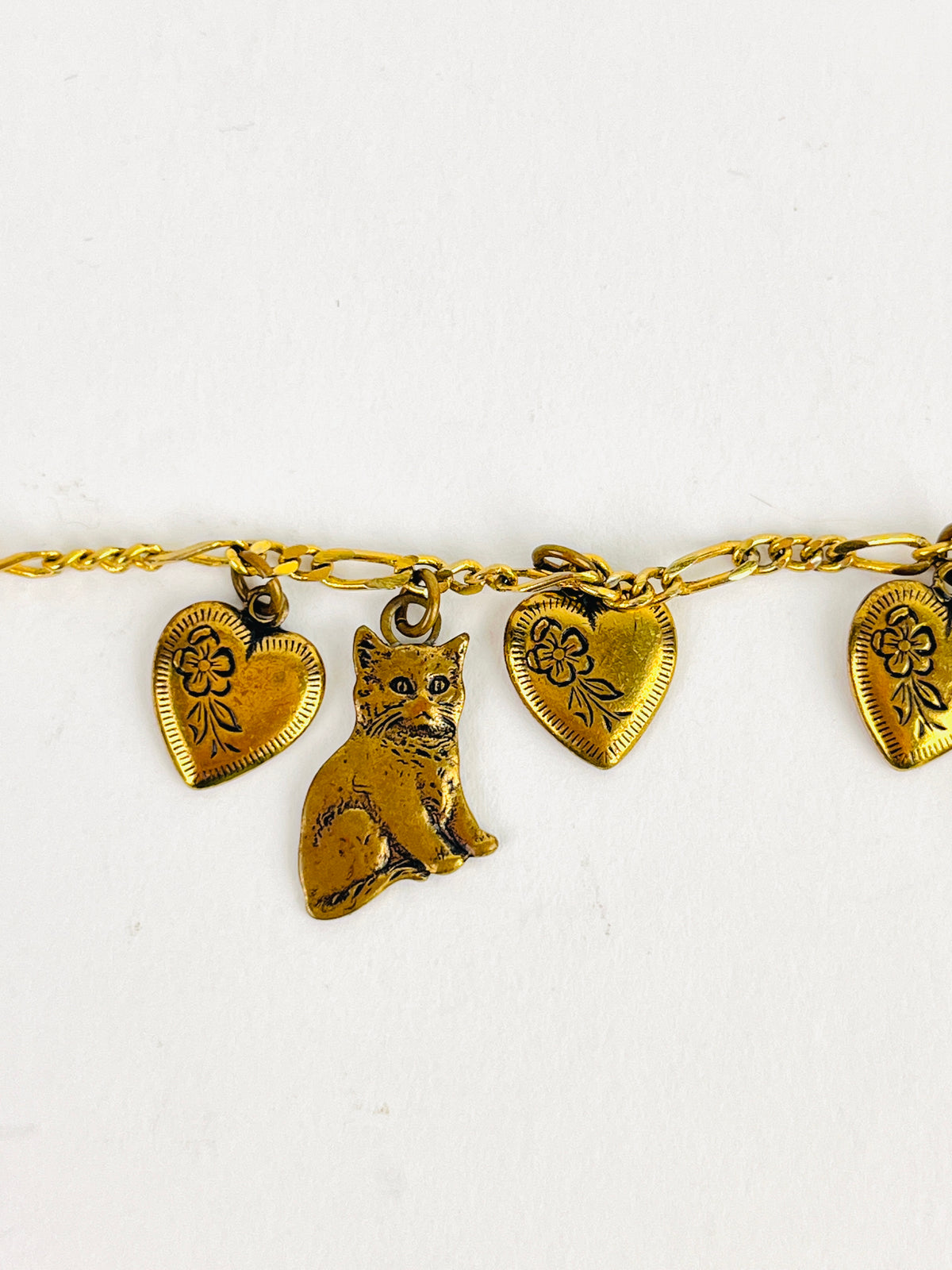 Vintage Cat Charm Bracelet