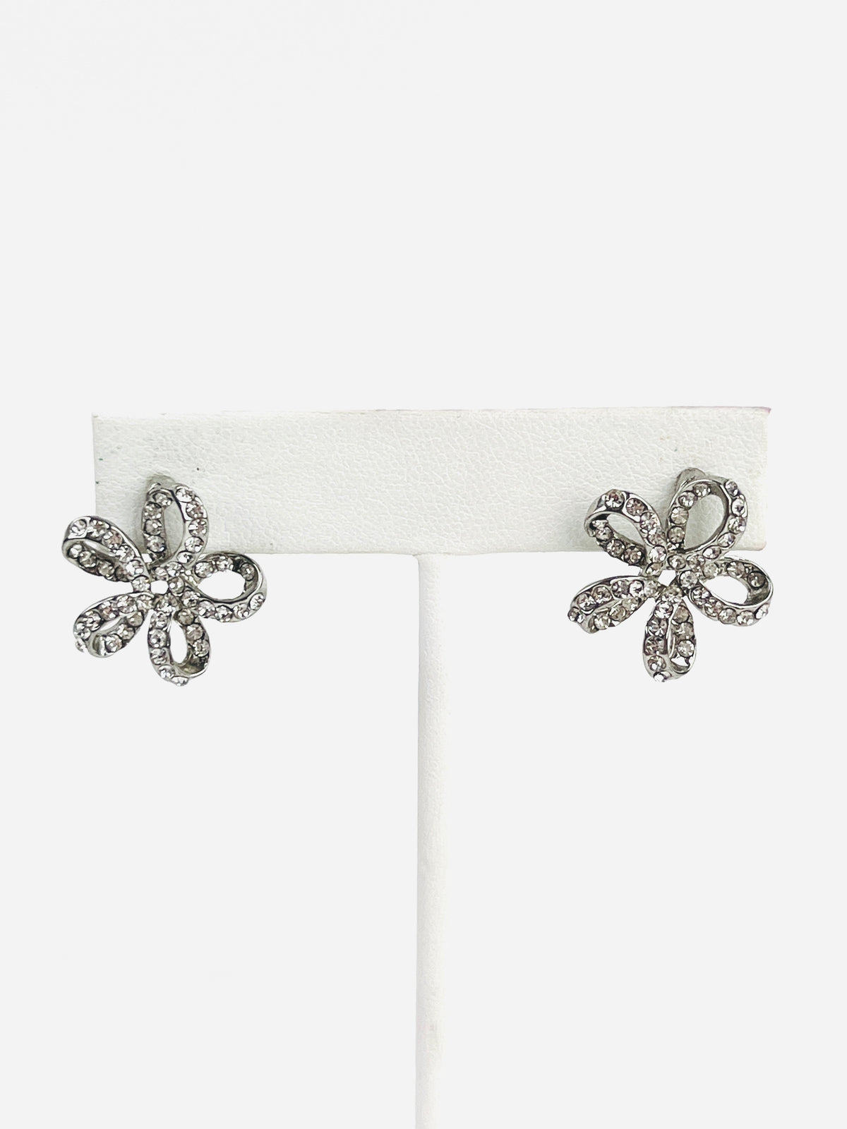Vintage Rhinestone Flower Earrings