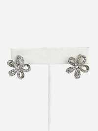 Vintage Rhinestone Flower Earrings