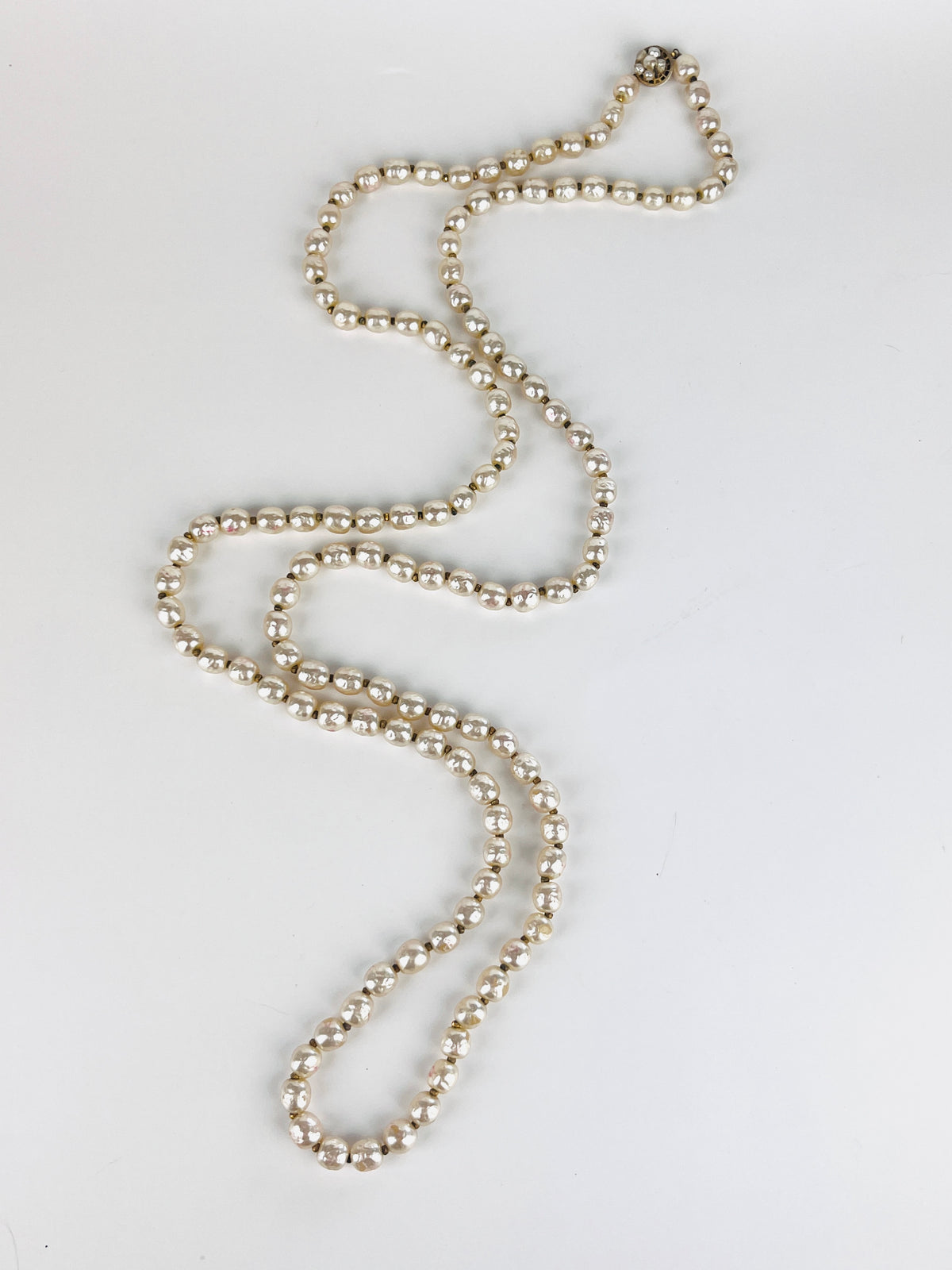 Vintage Miriam Haskell Faux Baroque Pearl Opera Necklace