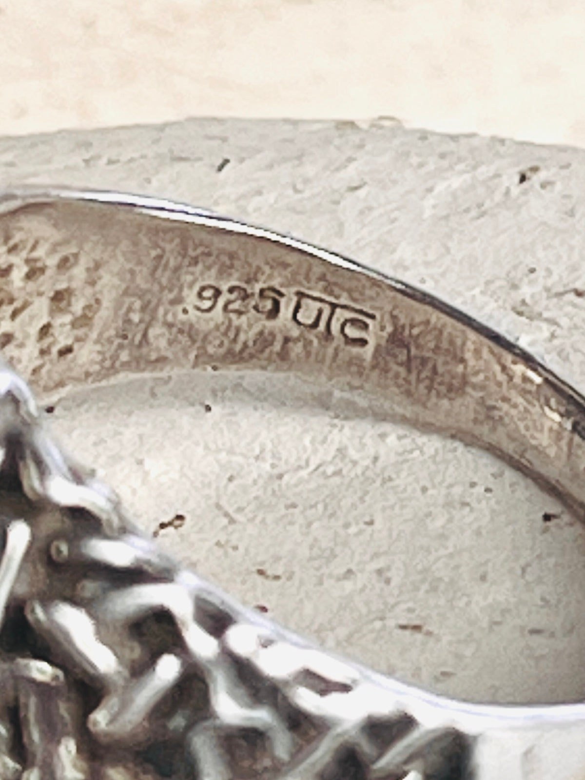 Modernist Sterling Textured Dome Ring