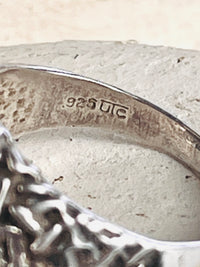 Modernist Sterling Textured Dome Ring