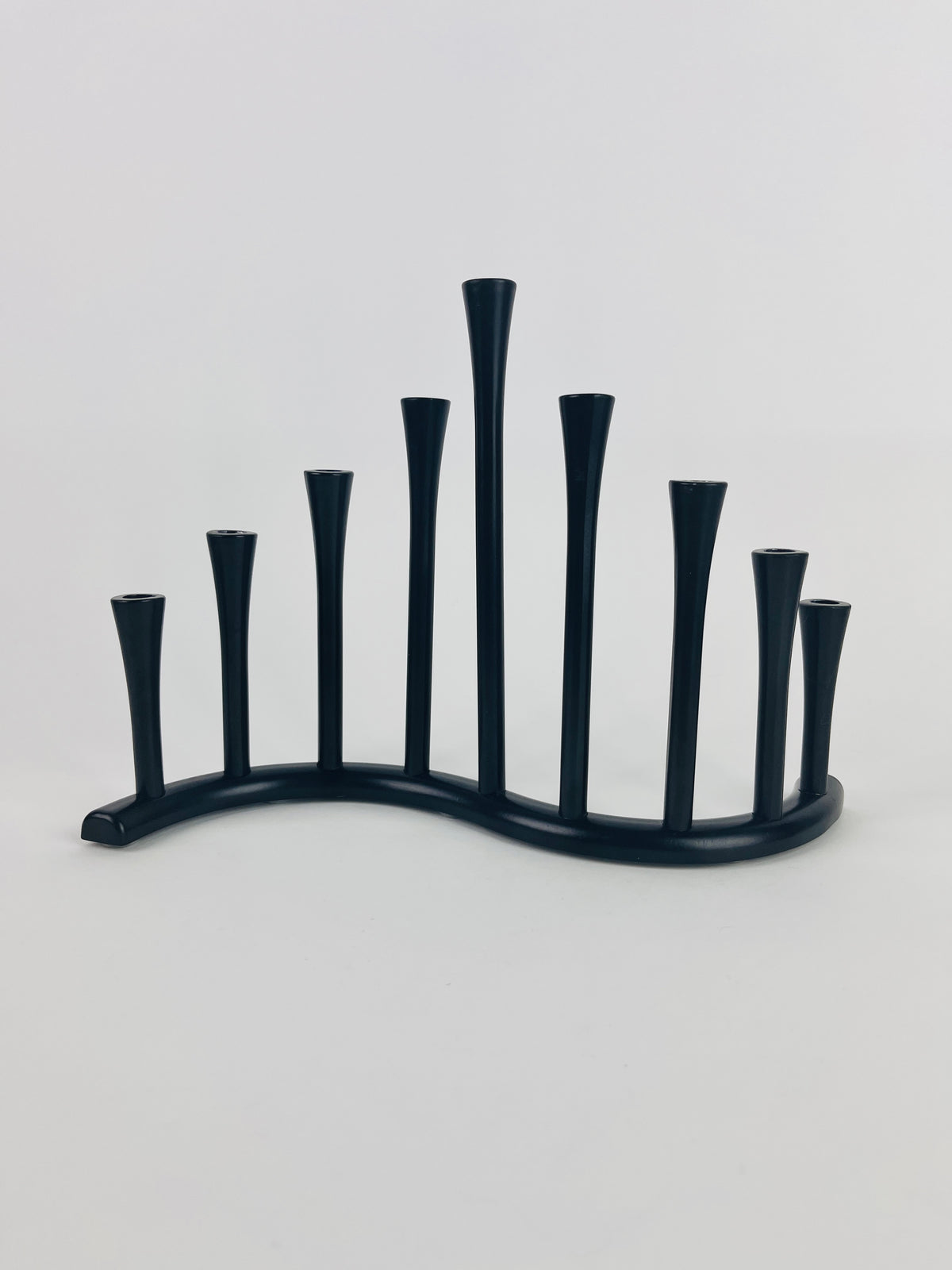 Wavy Black Metal Menorah