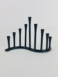 Wavy Black Metal Menorah