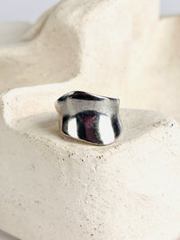 Vintage Modernist Sterling Silver Wave Ring