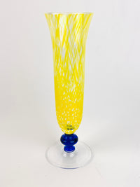 Vintage Mouth-Blown, Murano-Style Champagne Flutes