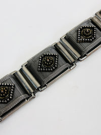 Vintage Woven Metal Mesh & Leather Belt