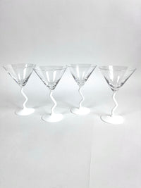 Postmodern Martini Glasses - White Stems