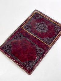 Vintage Italian Embossed Leather Book Cover
